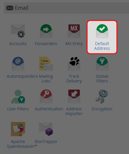 Click on “Default Address” icon at Mail area.
Click on “Default Address” icon at Mail area.