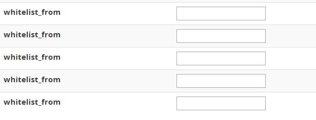 In the “whitelist_from” text boxes, you can specify e-mail addresses that are trusted senders. 