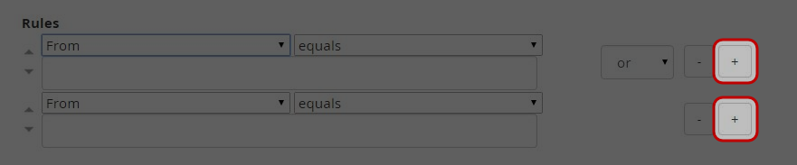 Click “+” button to add another rule. 