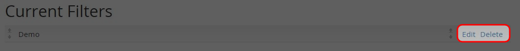 Click “Edit” or “Delete” to manage the current filter. 