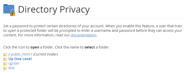 Select the folder you would like to protect with password. Select the folder you would like to protect with password.