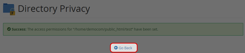 Click “Go Back” link. Click “Go Back” link.