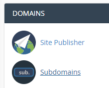 Click on “Subdomains” icon at Domain area.
