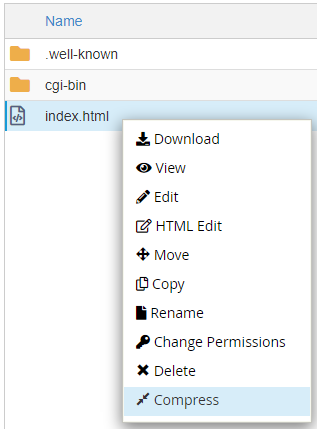 Compress or extract file or folder using File Manager Select the Files or Folders you want to compress and click “Compress”.