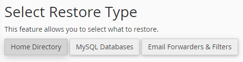 Select restore type. 