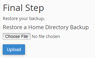 Browse and select the backup file from the directory. 