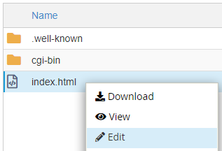 Click on the file name you would like to edit. 