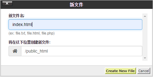 输入新的文件或文件夹名称。点击 “Create New Folder”。 