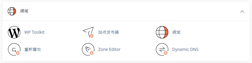 點擊 “網域”。
