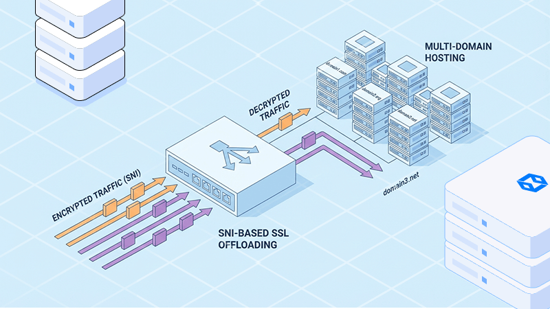 實施以 SNI 為基礎的 SSL Offloading 以支援多網域主機架構